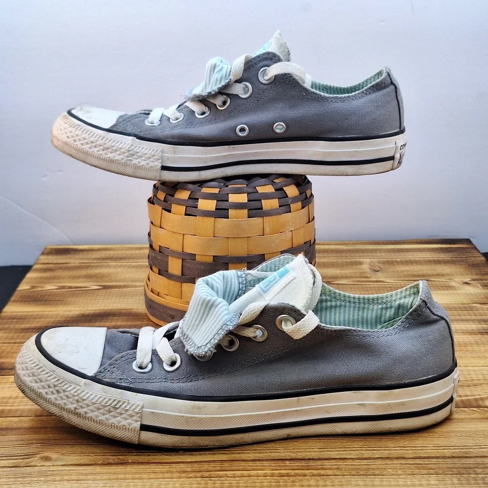 Converse All Star Grey Women's Shoes Sneakers Sz‎ 7 Baby Blue